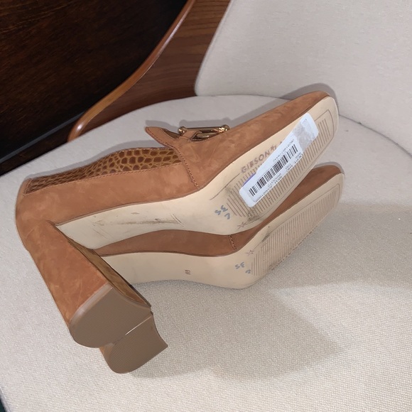 New Dillards Gibson Latimer loafer heels 6 cognac tan suede - Picture 5 of 5